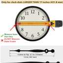 High-Torque Clock Movement Kit Long Shaft Mechanism with 8 inch Hands, Battery-Operated Motor for 17'' to 20'' Large Wall Clocks, DIY Repair & Replacement