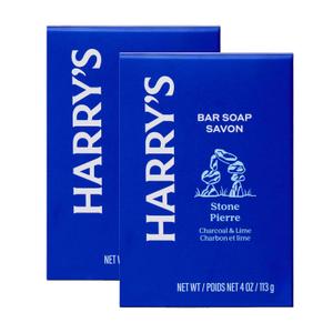 Harry's Bar Soap for Men - Stone Scent, 4 oz Body Soap Bars, 2 Pack