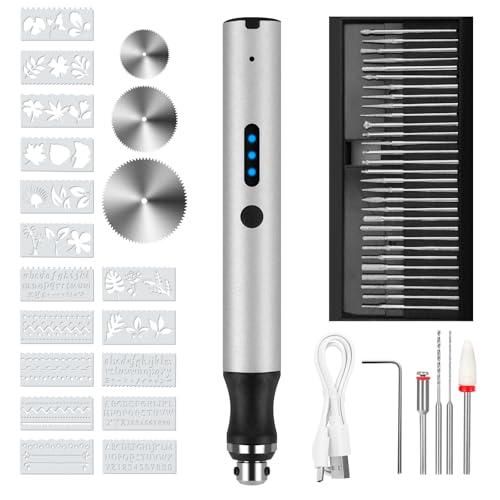 3-Speed Cordless Mini Drill Pen With 30 Small Bits,Rechargeable Electric Hand Drill Pin Vise,Resin Drill Set For Jewelry Making,Resin,Plastic,Wood,Keychains DIY