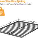 VIPSHOW 2 Inch Queen Metal Box Spring with Round Corners - 3000 lbs Capacity, Low Profile Bed Slat Replacement Bunkie Board with Steel Slats, Noise-Free, Easy Assemble, Black