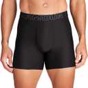 Under Armour mens Multi-pack Performance Tech Mesh Boxerjock Brief, 6" Inseam, All-day Comfort (Large, Black Solid - Core 3 Pack)