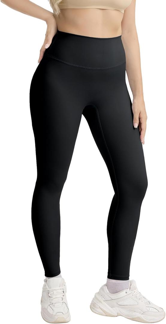 PriFasn No Front Seam High Waisted Leggings Tummy Control Workout Running Yoga Pants for Women (M)