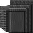 50 Pcs Bubble Mailers,Black Bubble Envelopes,Waterproof Self Seal Adhesive Shipping Bags,Poly Padded Envelopes,Bubble Padded Cushion Envelopes for Mailing Packing Small Business