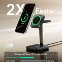 ESR for 3 in 1 Wireless Charging Station, Certified Apple Watch Charger, 15W MagSafe Charger Stand for iPhone, Wireless Charger for Multiple Devices iPhone 17/16/15/14/13, Watch, AirPods, Black