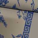 33.5x33.5 Inch Square Mahjong Mat for Table Domino Rubber Standard Scalloped Edges Chinoiserie Mahjong Mat Anti Slip Playmat for Poker Mah-Jong Board Dominoes Card Games(Blue)