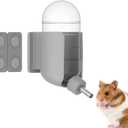 Hamster Water Bottle with Magnetic Stents, Water Bottle Holder for Glass Tanks, Suitable for Syrian Dwarf Hamsters Gerbils Mice Rats Degus (Grey, 7 oz (Magnetic-Mounted))