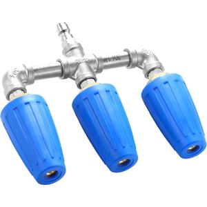 Triple Turbo Nozzle Pressure Washer, 3-in-1 Power Washer Turbo Nozzle with 1/4" Quick Connect, 360 Rotating Turbo Nozzle Tip- 4000 PSI, 4-6 GPM, 2.0 Orifice, Blue