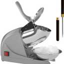 OKF Ice Shaver Prevent Splash Snow Cone Machine, Electric 3 Blades Shaved Ice Machine, 380W Ice Shaver Machine, 286lbs/hr Ice Crushers for Home Use, Ice Crusher with Free Ice Pick (Silver)