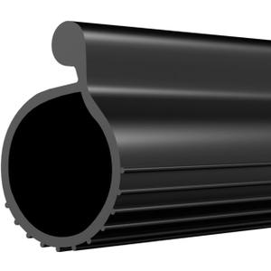 16.5FT 0.19" P-Bulb EPDM Rubber Garage Door Bottom Seal  Weather Stripping for Single-Channel Doors, Black