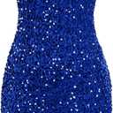 GRACE KARIN Sequin Dress for Women Sleeveless Sparkly Glitter Halter Dress Bodycon Mini Club Dresses 2025 (Large, Royal Blue)