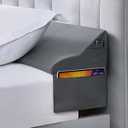 Selectico King Size Bed Wedge Pillow for Headboard, 76"x11"x7" Mattress Gap Filler for Better Sleep Height, Triangle Pillow Wedge Filling 0-5.5" Headboard Gap, Grey