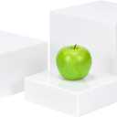 Red Co. Set of 3 Glossy White Acrylic Cube Display Nesting Risers with Hollow Bottoms