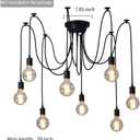 Spider Light Chandelier Spider Pendant Light Fixture Edison Chandelier 8 arms Vintage Industrial Steampunk Hanging Ceiling Multi DIY