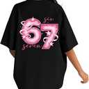 RoseSeek Girl's Bow Leopard Graphic Tees Short Sleeve Preppy Summer T Shirt Aesthetic Baggy Tops Size 12Y