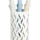 Umbrella Holder, Metal Umbrella Stand for Entryway, Umbrella Storage Rack with 4 Hooks Decor, Home, Office,5.8  5.8  16.4 (White)