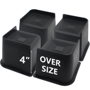 Bed Risers 4 inch Heavy Duty, 4 Pack Oversized Furniture Risers 6 inch, Black Bed Lifts Risers for Table, Sofa, Chair, Couch, Desk, Bed Frame Risers Supports Up to 6,500 Lbs