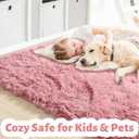 Amdrebio Blush Pink Area Rugs for Living Room Girls Bedroom, 6x9 Kawaii Shaggy Fluffy Rugs for Kids Room Playroom, Plush Shag Fuzzy Furry Carpet for Nursery Dorm Classroom, Cute Dusty Rose Mauve Rug