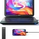 17.6" Portable Blu Ray DVD Player with 15.4" Screen, HDMI Input/Output, Sync Screen, 5 Hours Playing Time, 1080P MP4 MKV Video, Surround Audio, USB SD