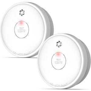 Fire Alarms Smoke Detectors, Smoke Alarm Battery Operated,Fire Alarm with Test Button & Low Battery Signal, Photoelectric Technology Fire Detectors for Bedroom and Home (2 Pack)