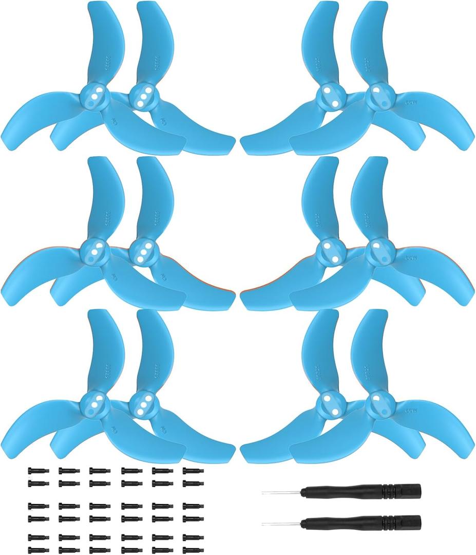 12 Pcs Avata 2 Propellers for DJI Avata 2 Accessories,Low-Noise Blades Props Wings Replacement Blades Accessories (Blue)