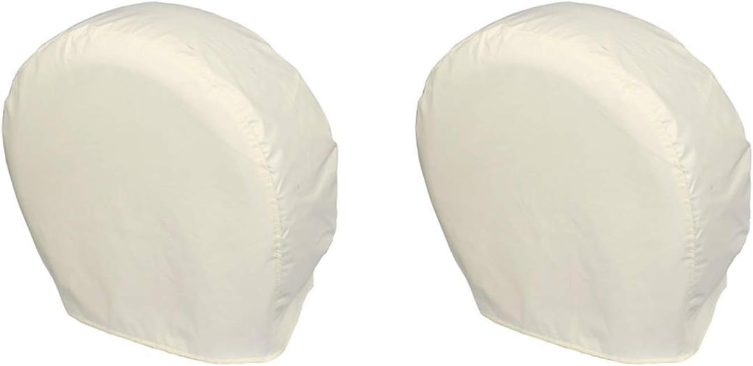 Explore Land Tire Covers 2 Pack - Tough Tire Wheel Protector for Truck, SUV, Trailer, Camper, RV - Universal Fits Tire Diameters 29-31.75 inches, White
