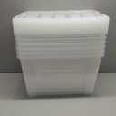 IRIS USA 54 Qt Stackable Plastic Storage Bins with Lids, 6 Pack - BPA-Free, Made in USA - See-Through Organizing Solution, Latches, Durable Nestable Containers, Secure Pull Handle - Clear