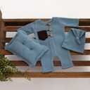 Newborn Photography Prop Outfits Set with Onesie Hat Pillow Soft Breathable Baby Boy Girl One Piece Jumpsuit Photoshoot Infant Romper Set (Blue)
