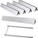 Hongso 7535 7507 Replacement kit 2271411 Stainless Steel Burners and Flavorizer Bars for Weber Spirit 200 Series (with Side Mounted Control Panel), Spirit E/S-210 500 Genesis Silver A Gas Grill