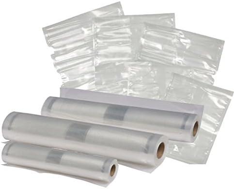 Nesco VS-07V Vacuum Sealer Bag Variety Pack, Bag/Roll Combo, Clear