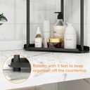 2 Tier Bathroom Counter Organizer, Vanity Organizer Corner Shelf, Skincare, Makeup Countertop Organizers, Kitchen, Bathroom Counter Storage, Black