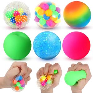 5 Set Squishy Sensory Stress Squeezing Balls forAdults: Best Calming Tool to Relieve Anxiety, Vent Mood and Improve Focus, Easter Basket Stuffers for Kids, Goodie Bag Stuffers