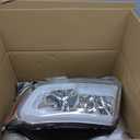 HECASA Pair Projector Headlights Compatible with 2011-2013 Jeep Grand Cherokee Headlamp w/LED Bar Tube DRL Clear Lens&Chrome Housing&Amber Reflector Compatible w/Factory Halogen Headlights Only