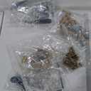 Feandrea Double Cat Litter Box Enclosure, Hidden Litter Box Furniture with Double Room, for 2 Cats, Modern Style, 47.2" Pet House Washroom Cabinet, Side End Table, TV Stand, White and Gold