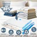 10 Jumbo Vacuum Storage Bags, Vacuum Seal Bags for Clothing Space Saver Compression Storage Bag with Hand Pump Extra Large for Clothing Travel Comforters Blankets Pillow Bedding Duvets Clothes