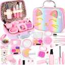 Pretend Makeup for Toddlers, Toy Play Makeup Set for Kids 3-5, Toddler Makeup Kit Pretend, Cat Toys for Kids Fake Makeup, Birthday Gifts Toys for 3-8+ Year Old Girls (Not Real Makeup)