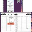 Ensight 2026 Appointment Book and Planner 6.5" x 8.5" Large Hourly Weekly Daily Schedule Book with Tabs, 30 Minute Time Slots, Purple Calendar Organizer Jan 2026Dec 2026 Appointment Planner - Purple