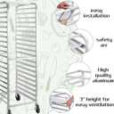 HALLY SINKS & TABLES H Bun Pan Rack 20 Tier with Wheels, Commercial Bakery Racking of Aluminum for Full & Half Sheet - Kitchen, Restaurant, Cafeteria, Pizzeria, Hotel and Home, 26" L x 20" W x 69" H