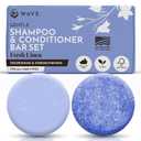Wave Fresh Linen Shampoo & Conditioner Bar Set - Natural & Organic Moisturizing Vegan Shampoo and Conditioner Bars for Women & Men - Long-Lasting (80-120 Uses)