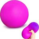 Giant Stress Balls Squishy Toys for Adults and Kids Prizes, 4-inch Jumbo Squeeze Dough Ball, Goodie Bag Stuffers, Stretchy Stress Ball for Anxiety, Autism | Purple Color Changing Stress Balls