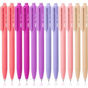 Mr. Pen- Retractable Gel Pens, 12 Pack, Black Ink, Blushing Bloom Color Barrel, Fine Point 0.5mm, Fast Dry, Smooth Writing, Cute Pens for Drawing, Writing Planner and School Supplies