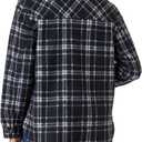 WallFlower Casual Fleece and Plaid Shackets Jackets Juniors for Women, Soft Button-Down (Black, XL)