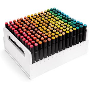 SANFURNEY Marker Pen Organizer Holder for Carts, 180 Slots Art Marker Pens Colored Pencils Rack, Desktop Craft Supply Organizer for Home Classroom Office
