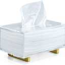 YoBa Thick Acrylic Tissue Box Holder Rectangular Clear Tissue Box Dispenser with Gold Plated Aluminum Legs for Bathroom, Kitchen, Bedroom, Office, Hotels and Restaurant (Rectangle)