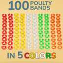 100 Pcs Adjustable Chicken Leg Bands - 5 Colors Numbered 16mm-20mm Chicken Tags for Legs -Poultry Leg Bands for Chickens Ducks and Goose