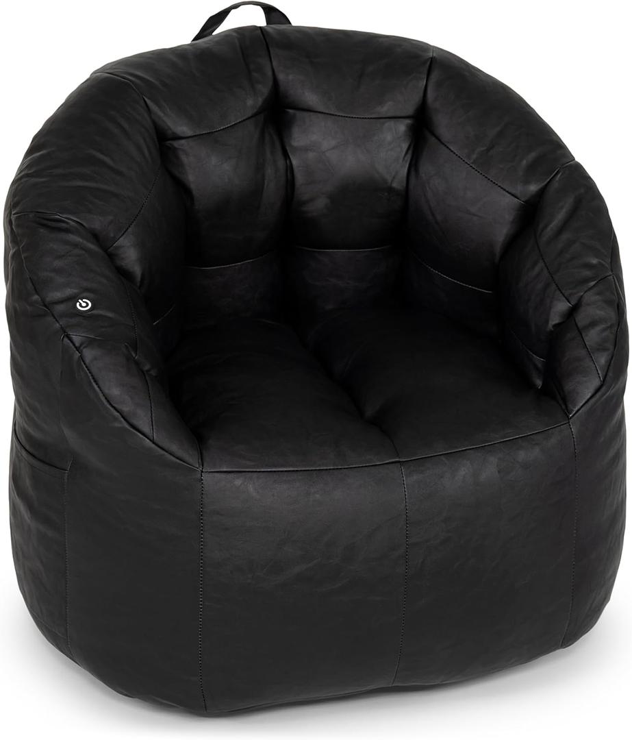 Big Joe Milano Beanbag Chair with Vibe Black Montana Leather
