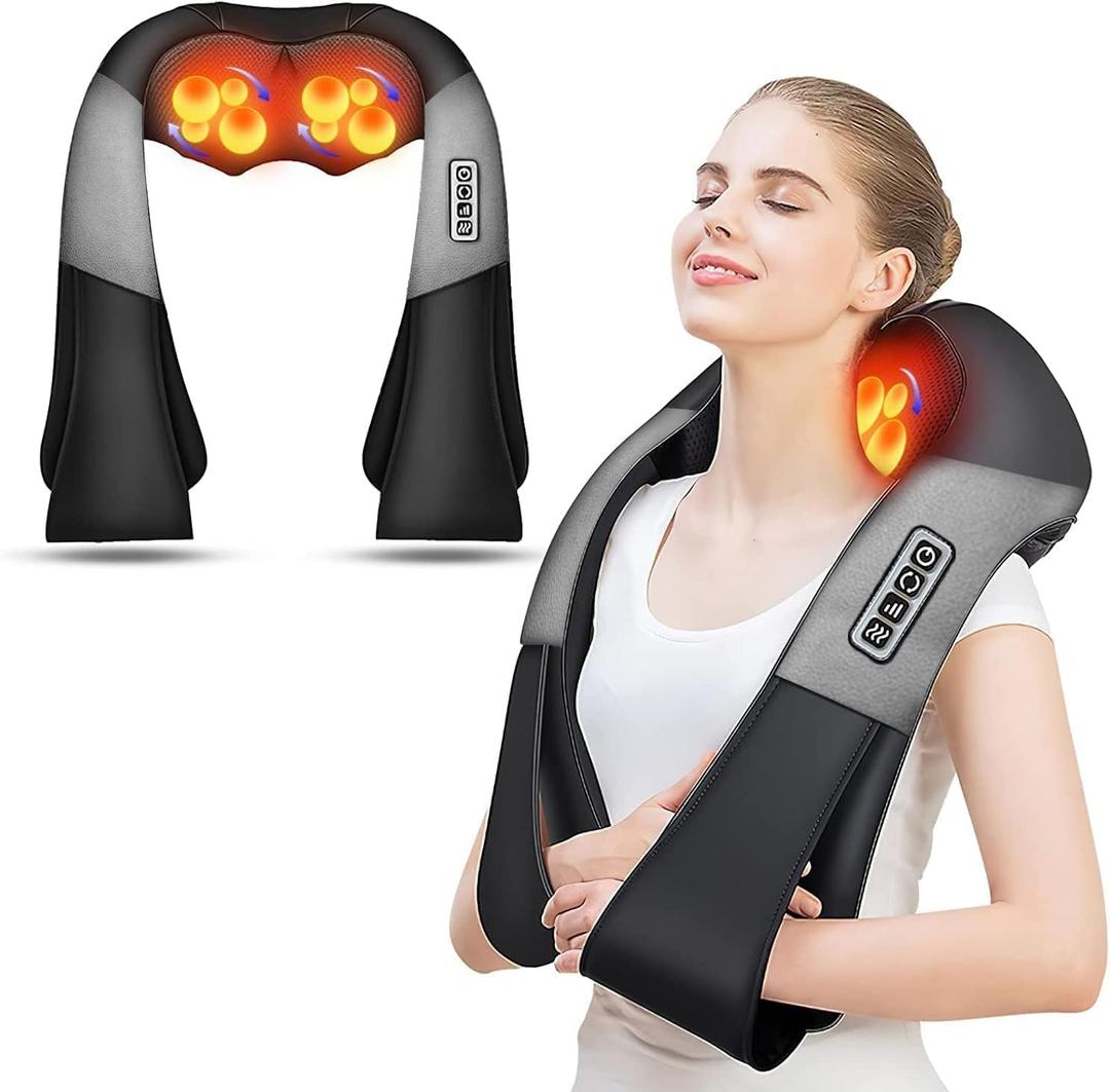 AERLANG Shiatsu Back and Neck Massager, Back Massager Deep Tissue Kneading Neck and Shoulder Massage with Heat, Electric Massage Pillow Fathers Day Gift Ideas from Daughter Son(NOT Cordless)