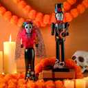 RattanView 2 Pcs Day of The Dead Nutcracker 14 Inch Mexican Fiesta Theme Party Figures Wooden Sugar Skull Nutcracker Decor for Holiday Tables Desktop Fireplace