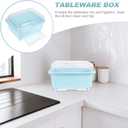 Operitacx Kitchen Dish Drying Rack Box with Lid 13X10.2X7.9 Inch Cutlery Organizer for Bowls and Chopsticks Covered Storage Solution for Home and Restaurant