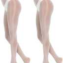 MANZI Shiny Pantyhose for Women 2 Pairs Shimmer Sheer Tights Ultra Silky,  L, XL