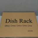 Dish Drying Rack - Small Dish Rack for Kitchen Counter, Stainless Steel Dish Drainer with Utensil Holder and Drainboard (Black)